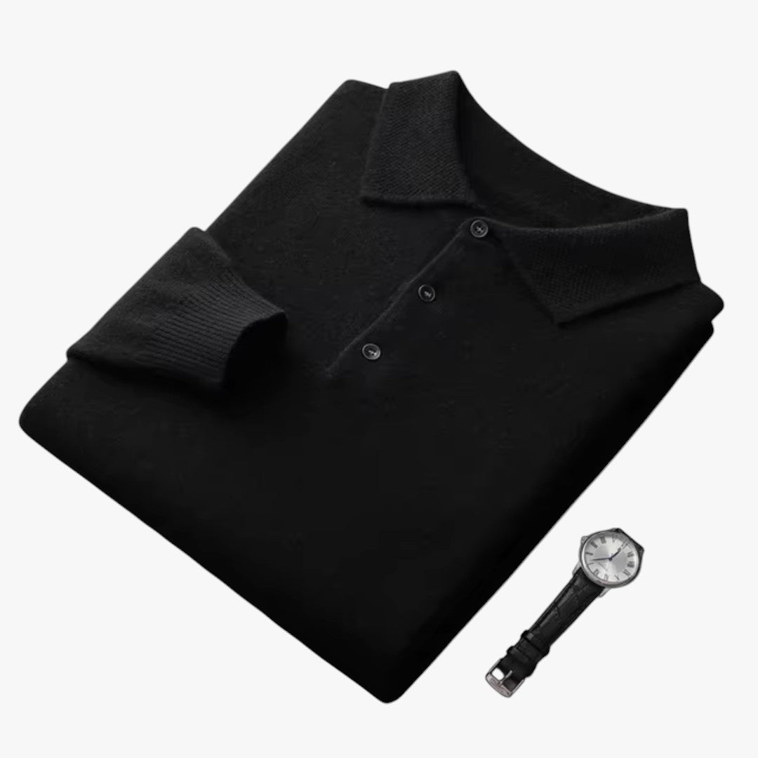 Herren Winter Polopullover mit Kragen