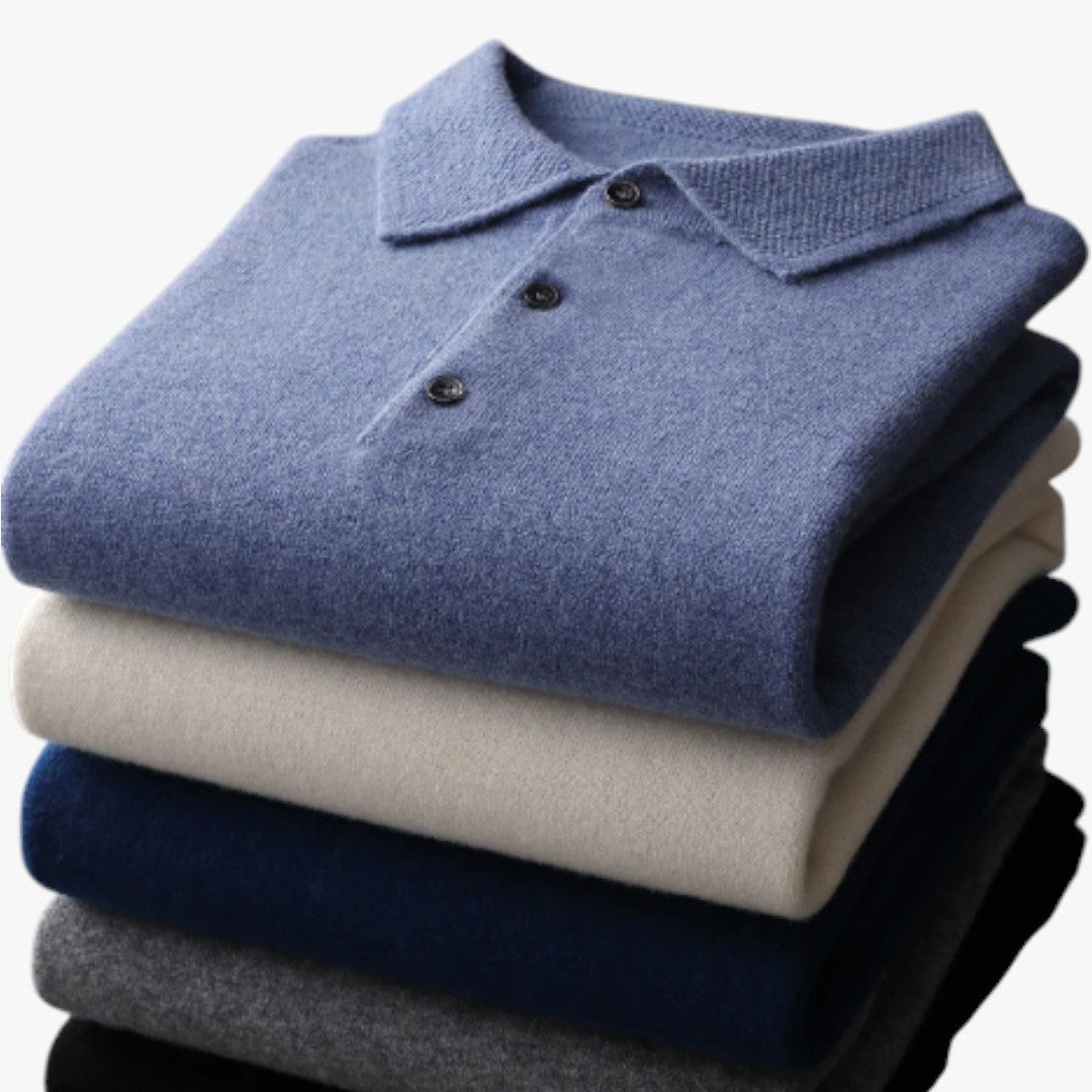 Herren Winter Polopullover mit Kragen
