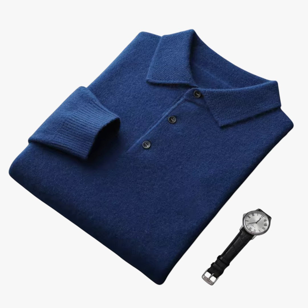 Herren Winter Polopullover mit Kragen