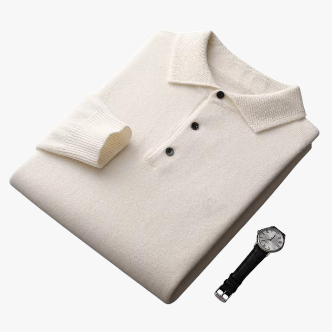 Herren Winter Polopullover mit Kragen