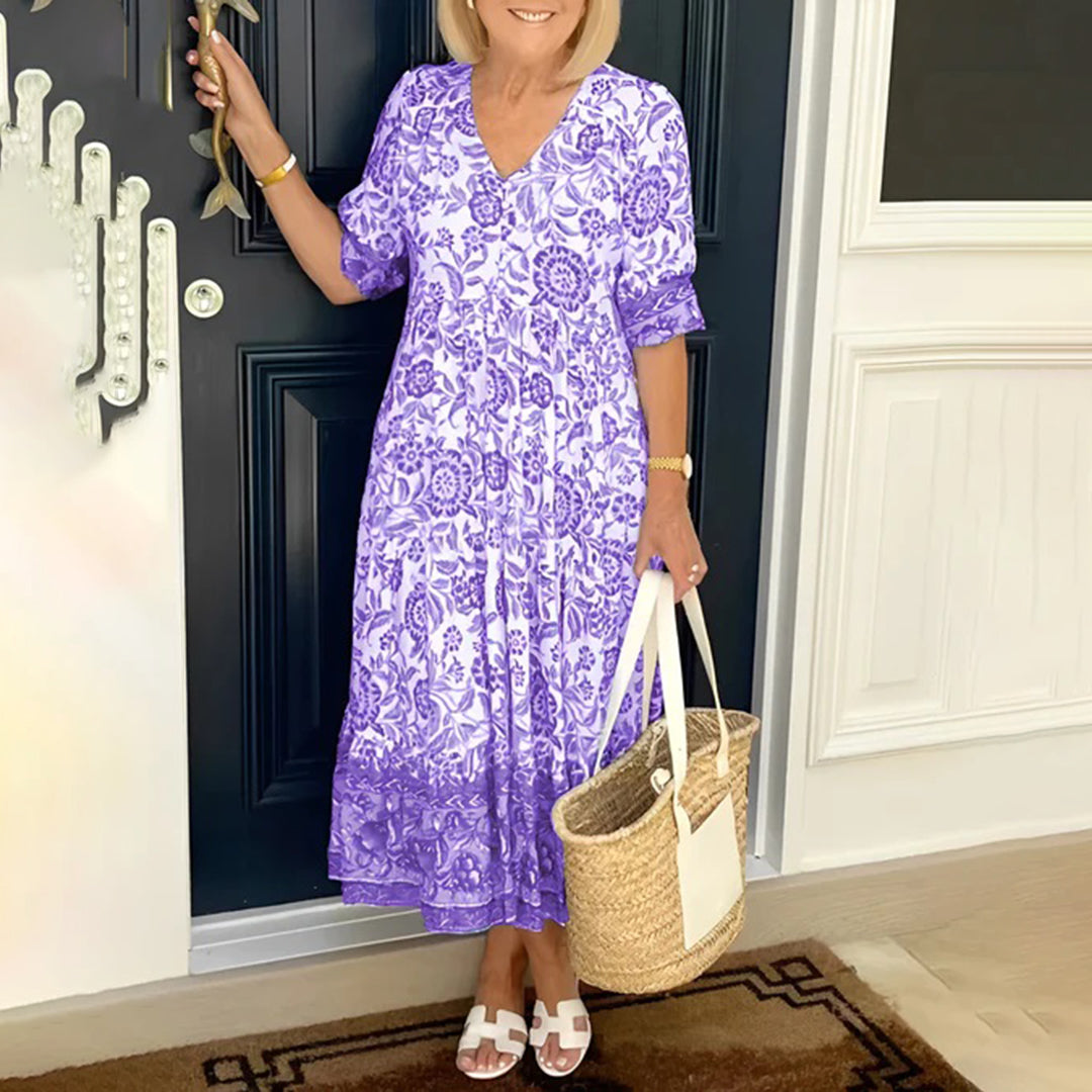 Damen Sommerkleid V-Ausschnitt Grün - Elegante Kleider für warme Tage 3