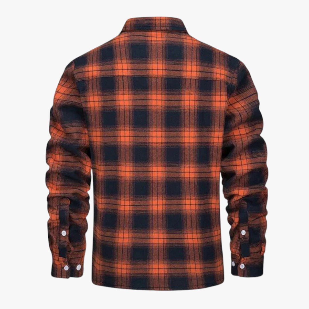 Gefütterte Herrenjacke mit Rautenmuster und Druckknöpfen