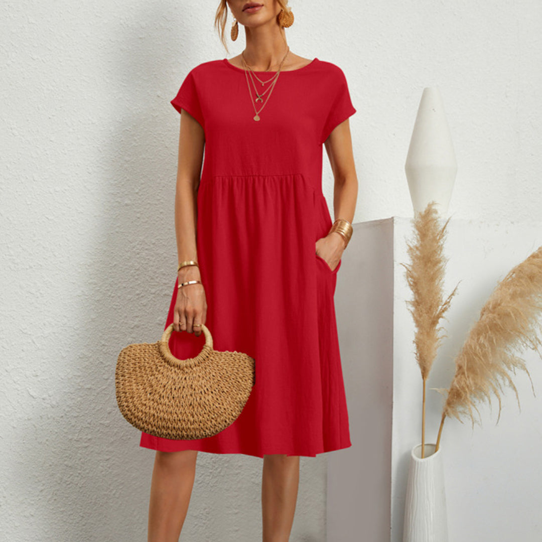 Elegantes Damenkleid Blau für Sommer – Ideal für verschiedene Anlässe, Hochwertiges Polyester, Bequeme Passform 4