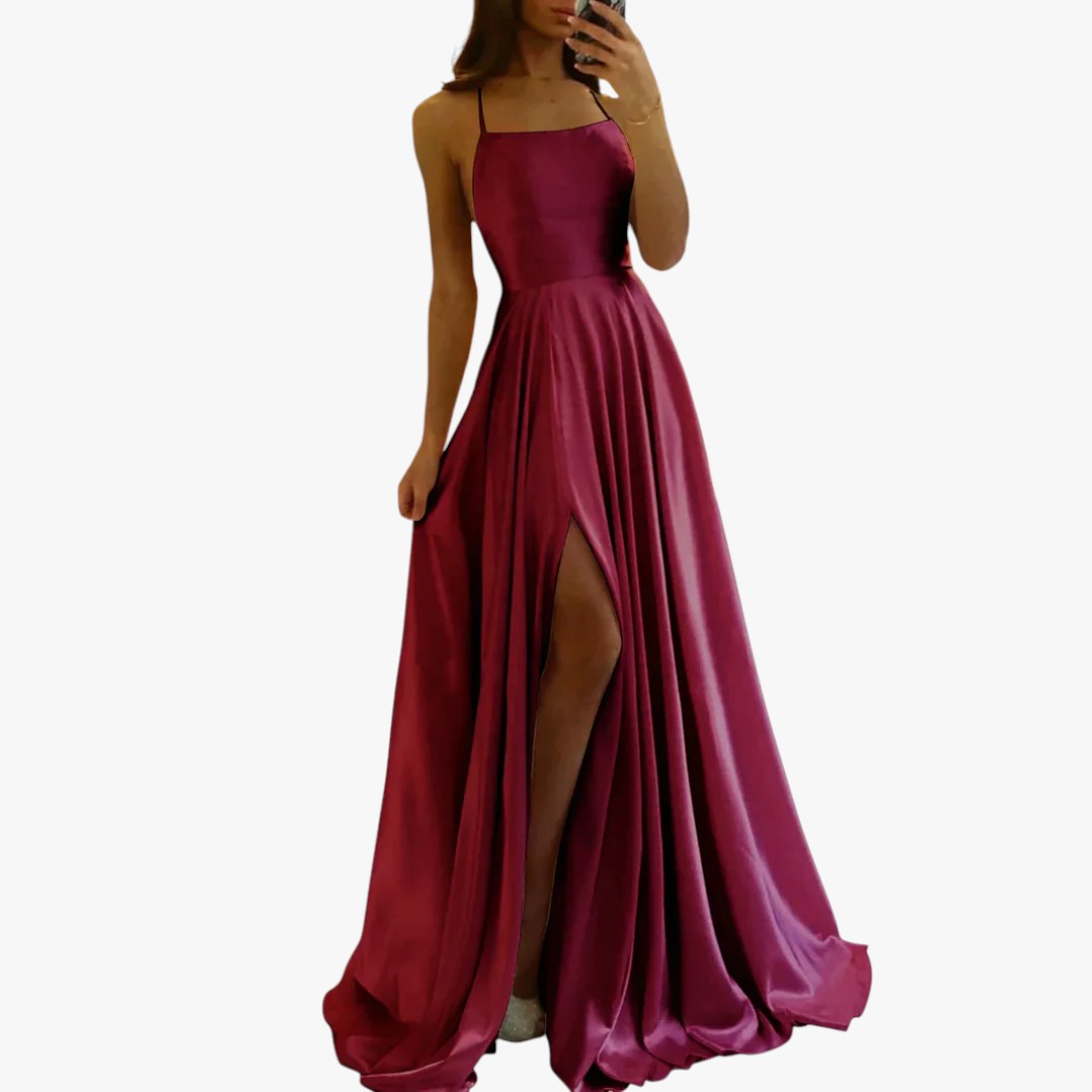 Damenballkleid mit hohem Schlitz für Weihnachten | Maxi