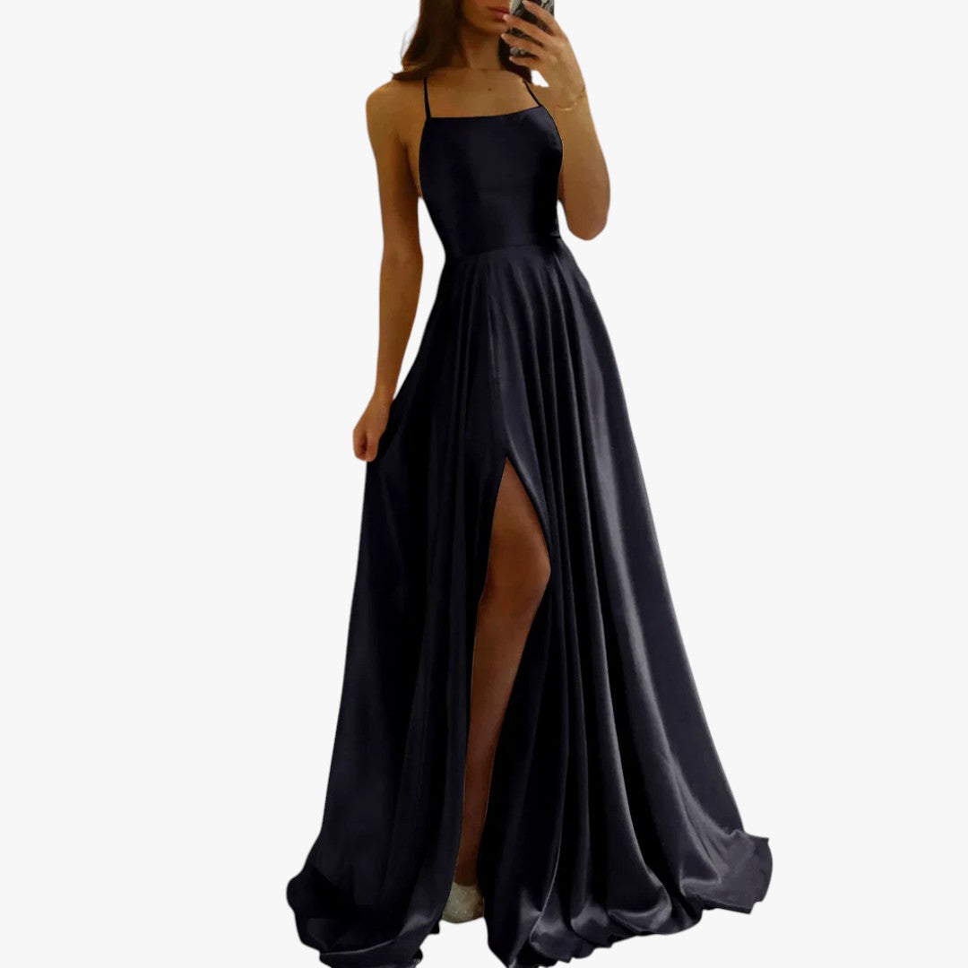 Damenballkleid mit hohem Schlitz für Weihnachten | Maxi