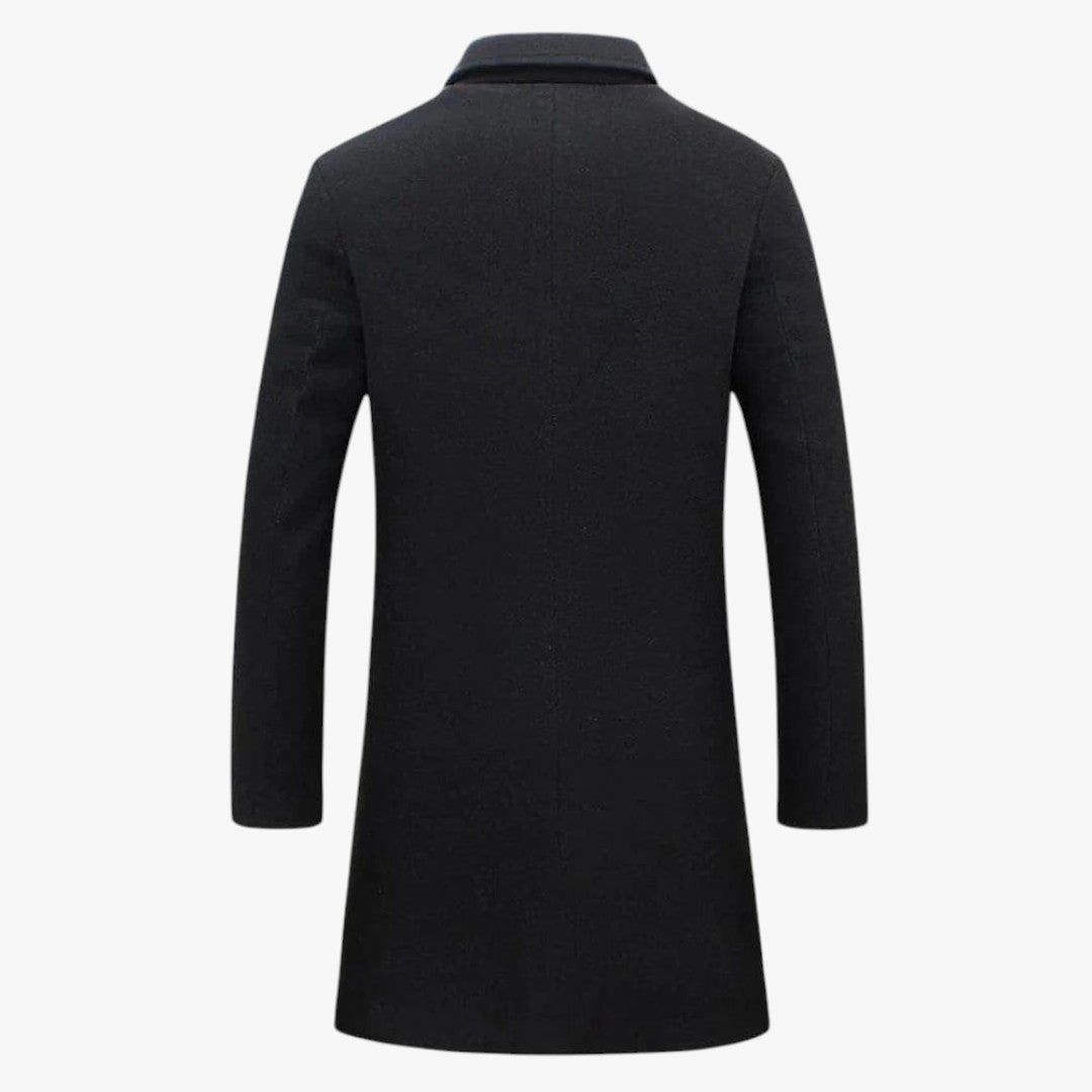 Herren Wintermantel mit Knöpfen und Taschen | Lang