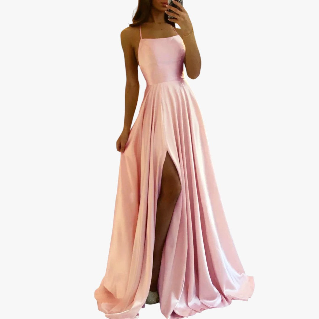 Damenballkleid mit hohem Schlitz für Weihnachten | Maxi