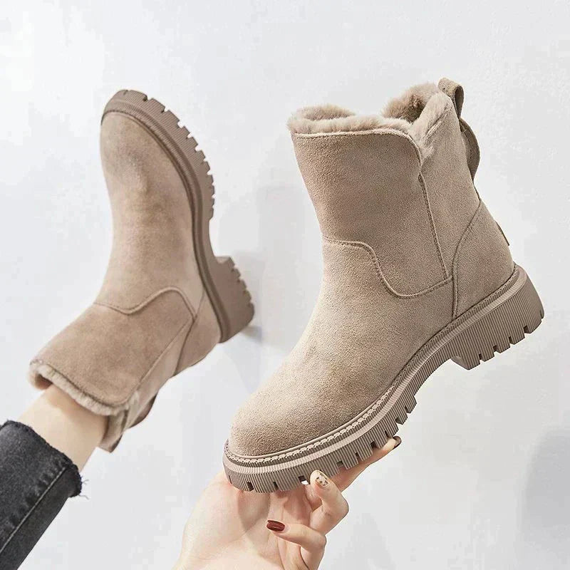 Damen Winterschuhe | Stiefel Mit Elastischen Reißverschluss