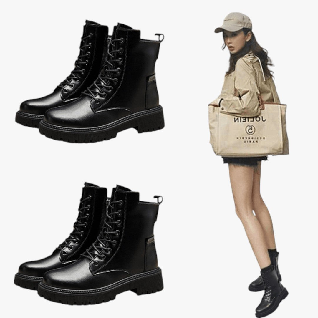 Hohe Damen Winterstiefel mit Futter und dicker Sohle