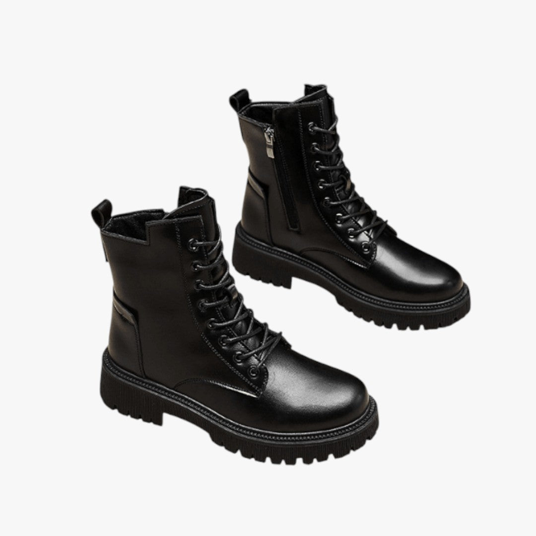 Hohe Damen Winterstiefel mit Futter und dicker Sohle