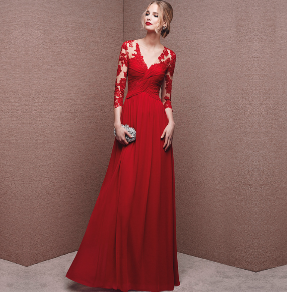 Elegantes Damenkleid mit Spitze - Hochzeit Gast