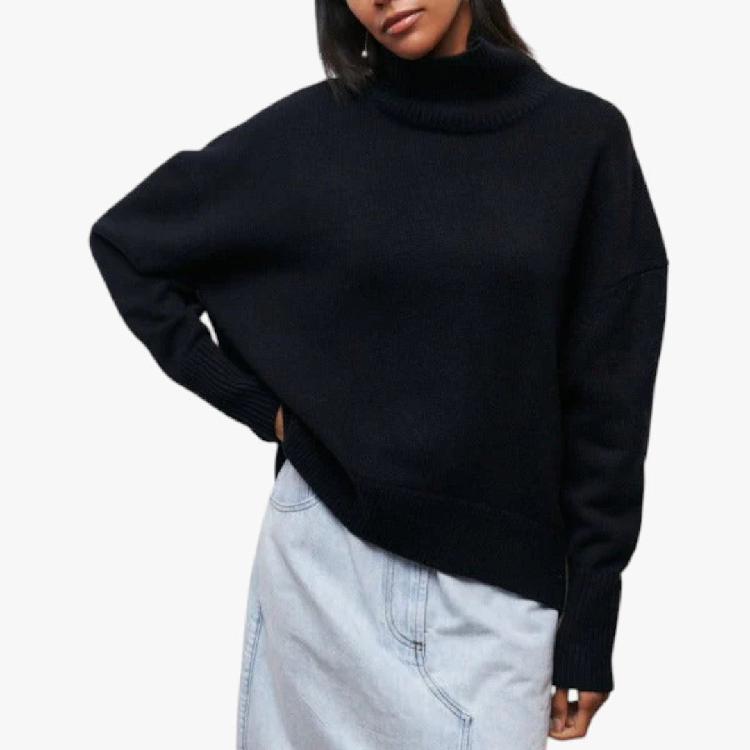 Damen Rollkragenpullover mit hohem Kragen | Lang