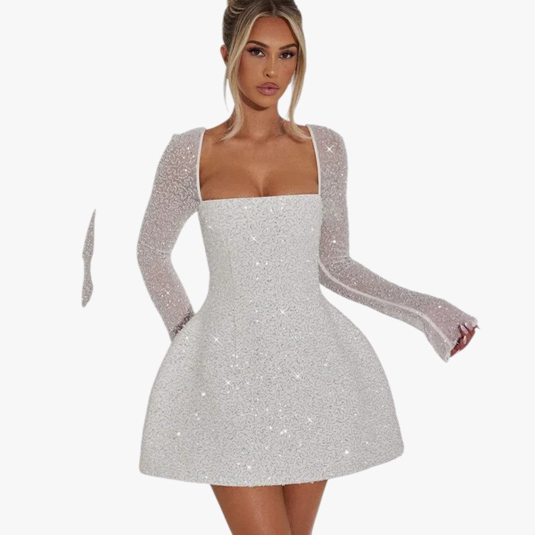 Damen-Pailletten-Ballkleid mit Glitzer | Mini