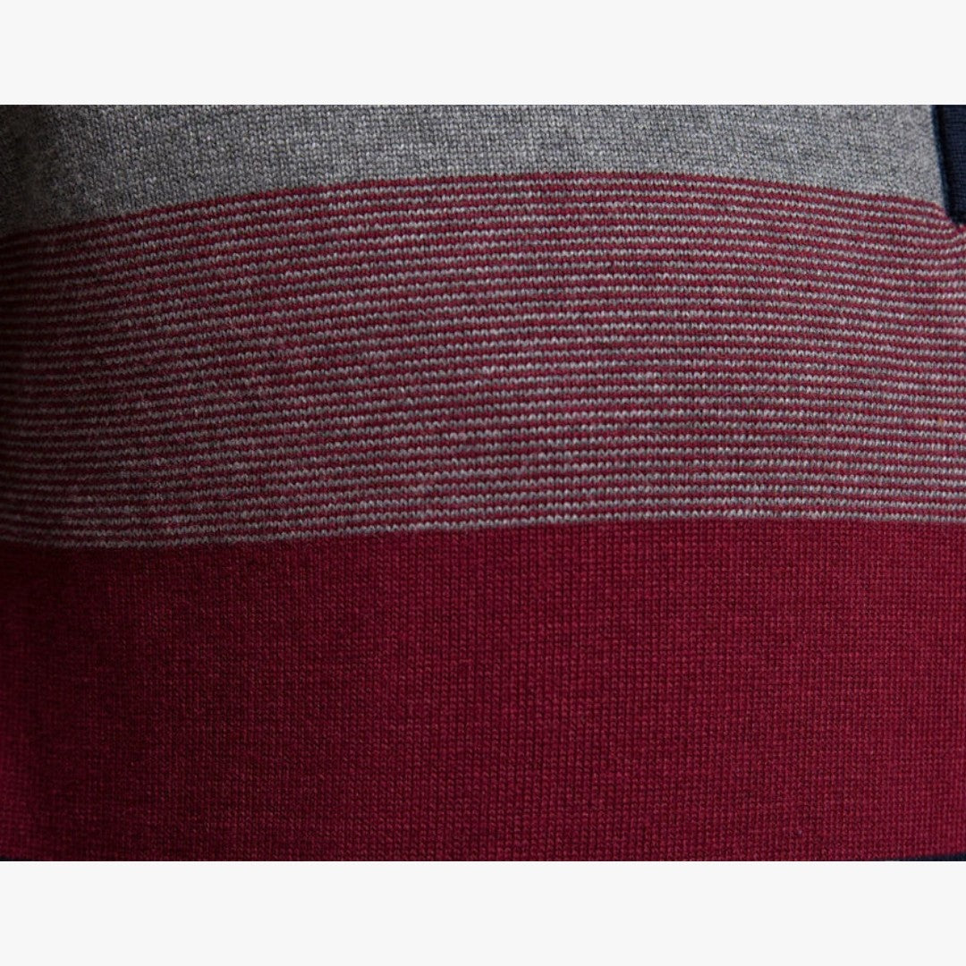 Herren Winterpullover mit Streifen und Reißverschluss