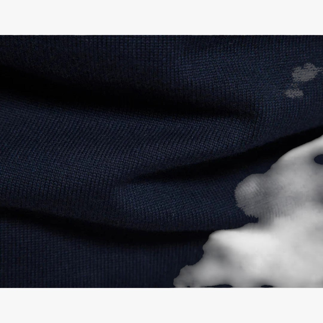 Herren Winterpullover mit Streifen und Reißverschluss