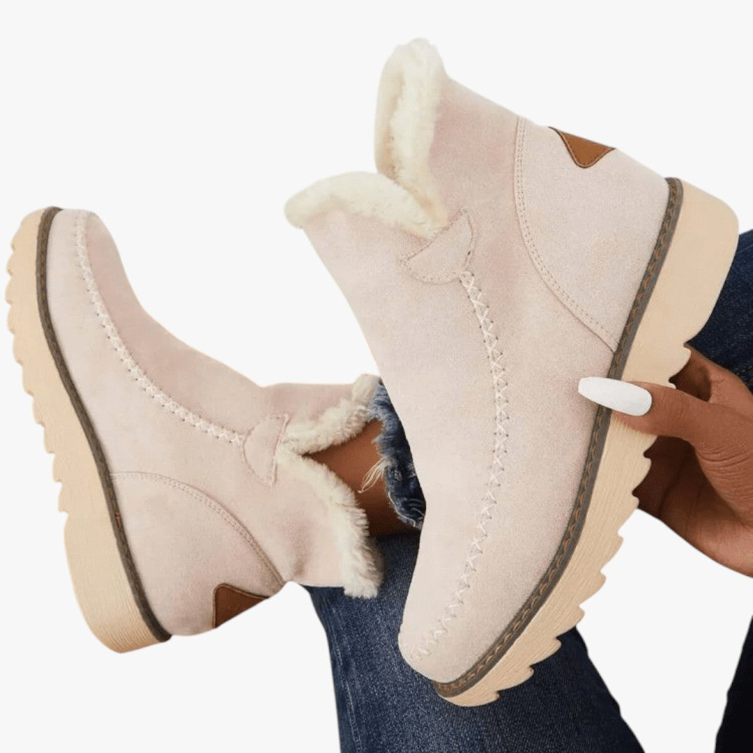 Damen Winterstiefel mit Futter | Hohe Winterschuhe mit dicker Sohle