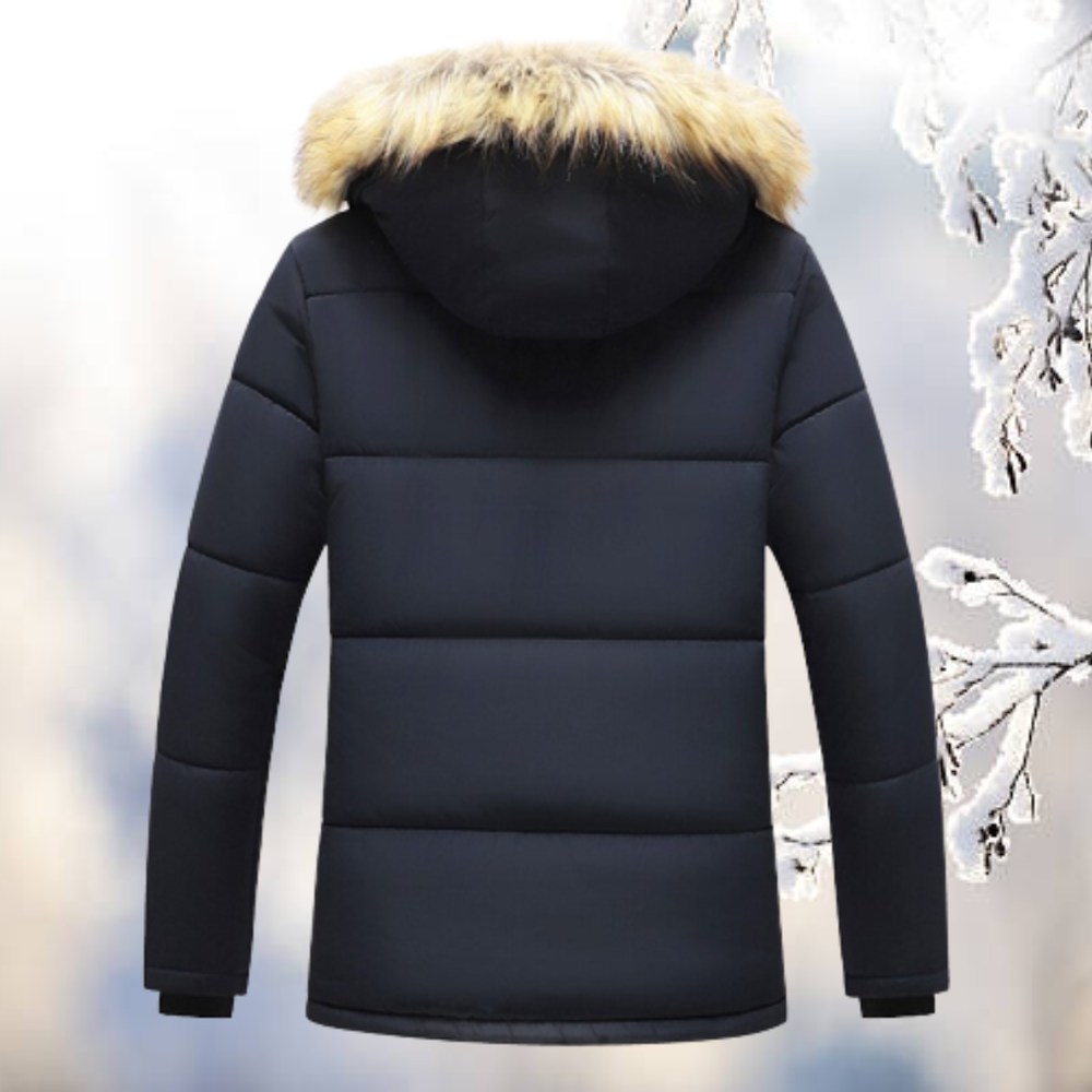 Herren Winterparkajacke mit Reißverschluss und Kapuze