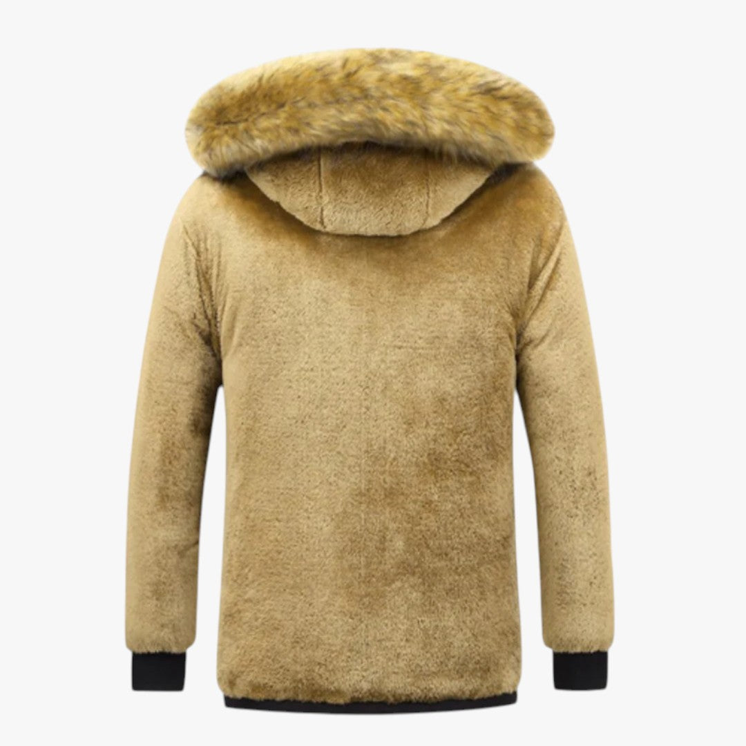 Herren Winterparkajacke mit Reißverschluss und Kapuze