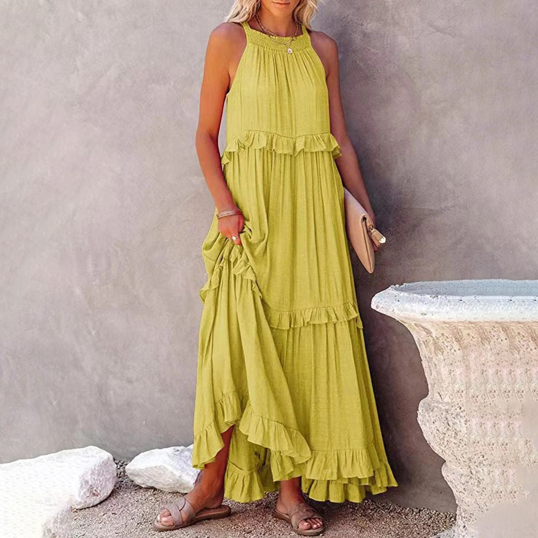 Variant image for Damen Maxikleid Beige - Elegantes, Ärmeloses Sommer Kleid Lang für Festliche Anlässe und Sommerpartys-16