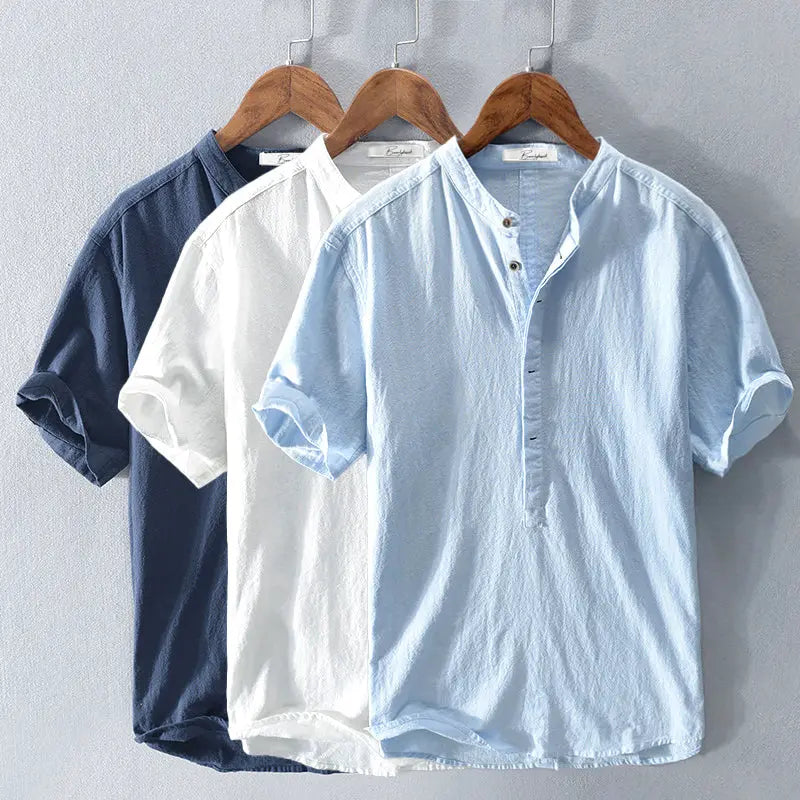 ZVNT shirt Essentielles Kurzarm-Leinenhemd für stilvolle Sommerlooks
