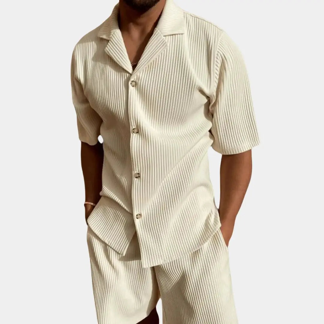 ZVNT shirt Minimalistisches Corduroy-Set: Shorts & Shirt für Stilbewusste