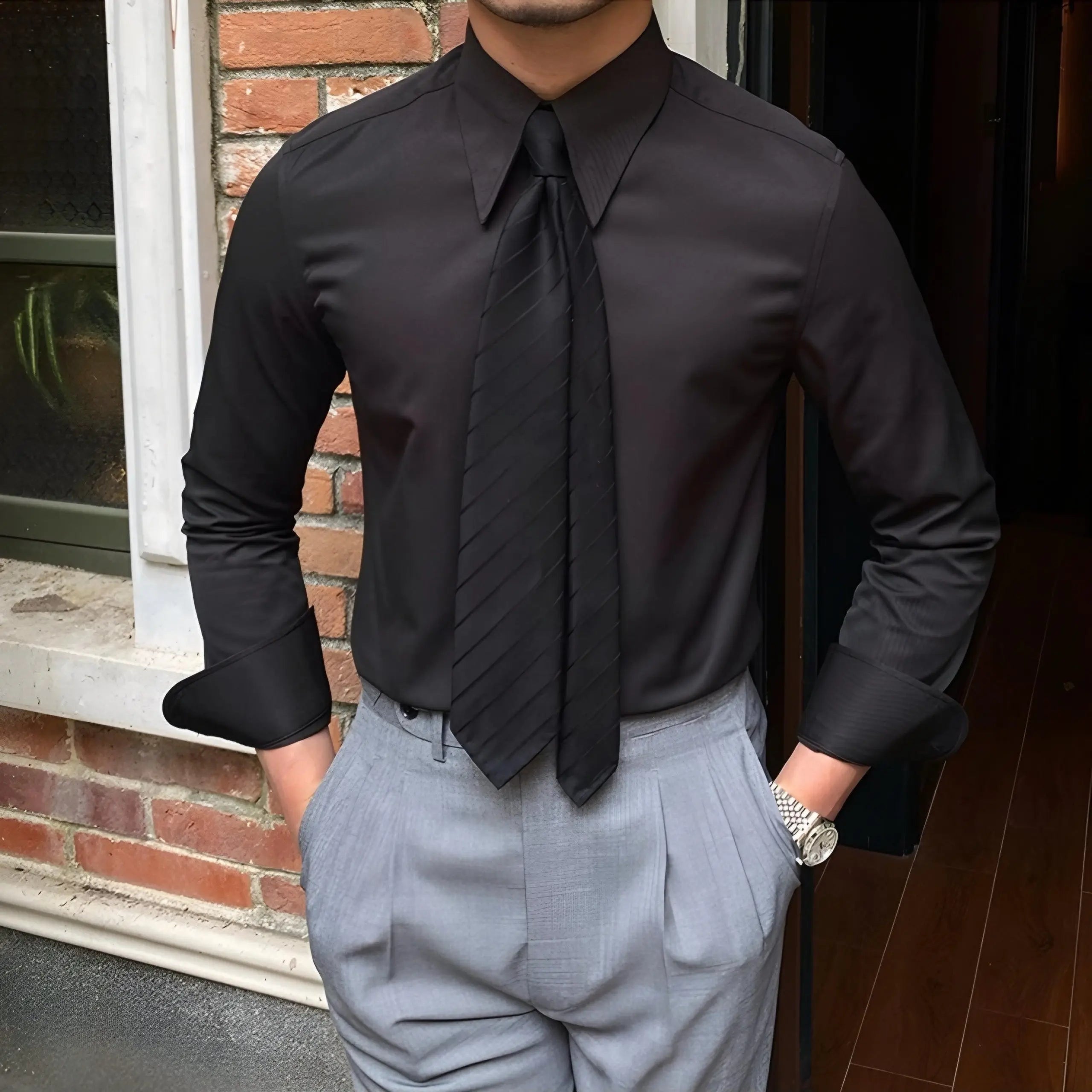 ZVNT shirts Elegantes Spearpoint-Kragenhemd für stilbewusste Herren