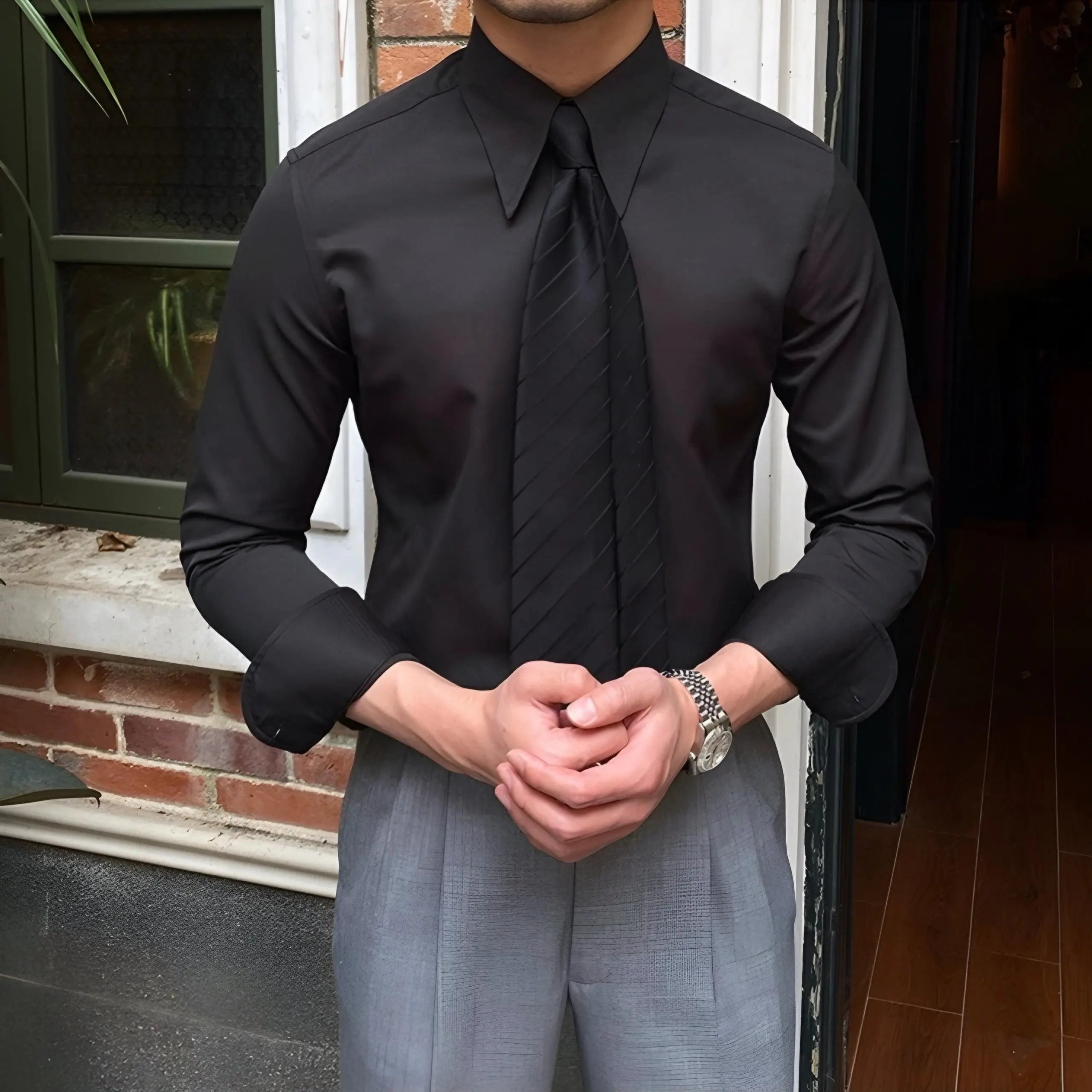 ZVNT shirts Elegantes Spearpoint-Kragenhemd für stilbewusste Herren