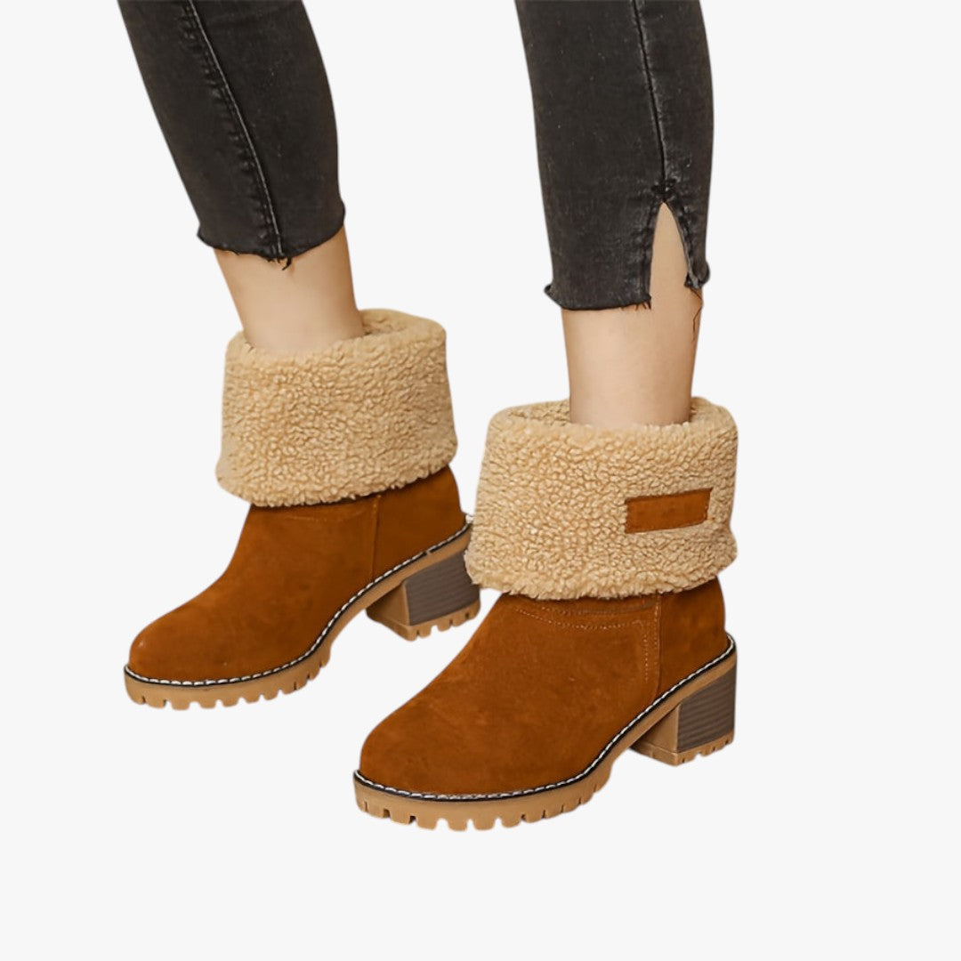 Damen Winterstiefel mit Futter und Absatz | Hohe Winterschuhe