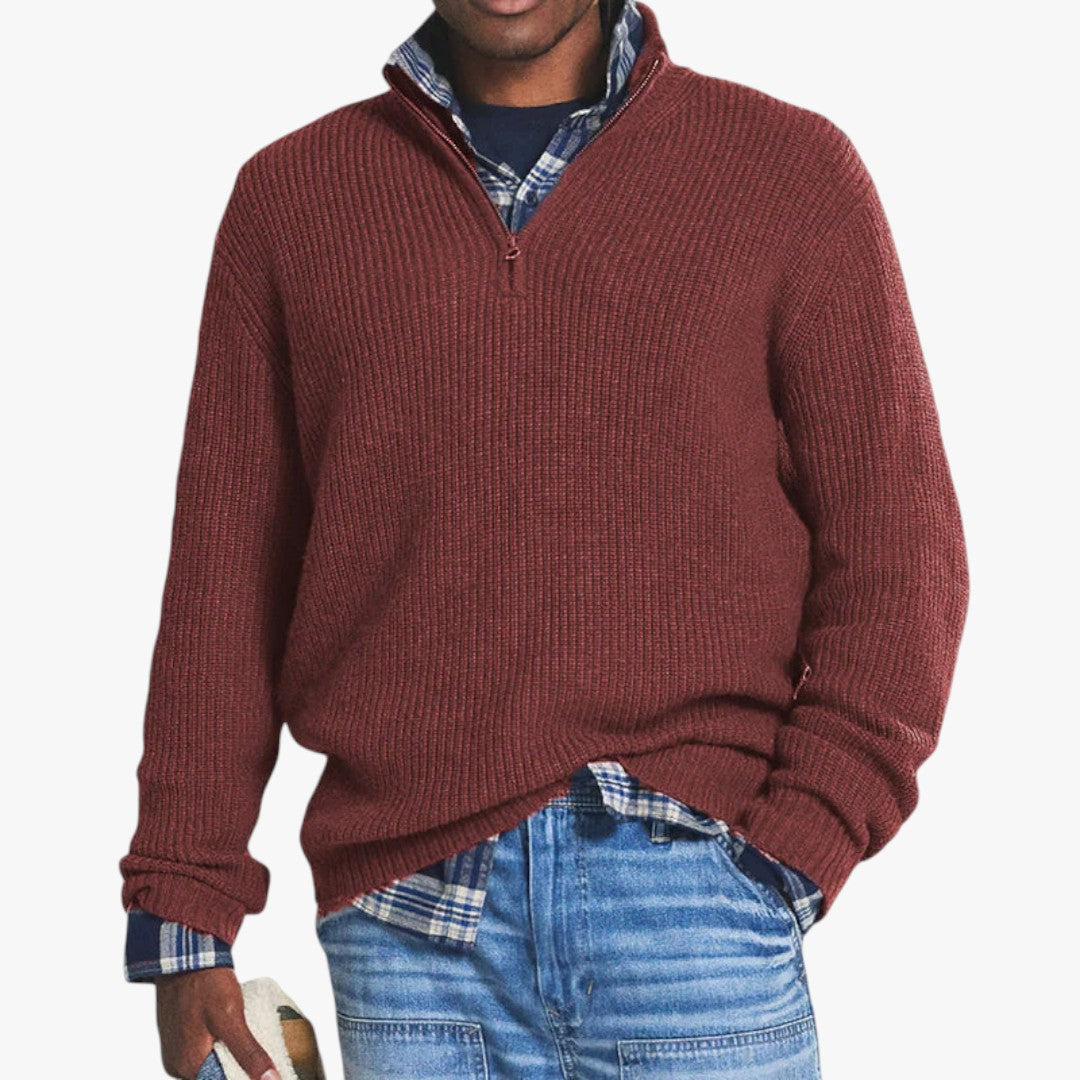 Herren Oversize Pullover mit Reißverschluss