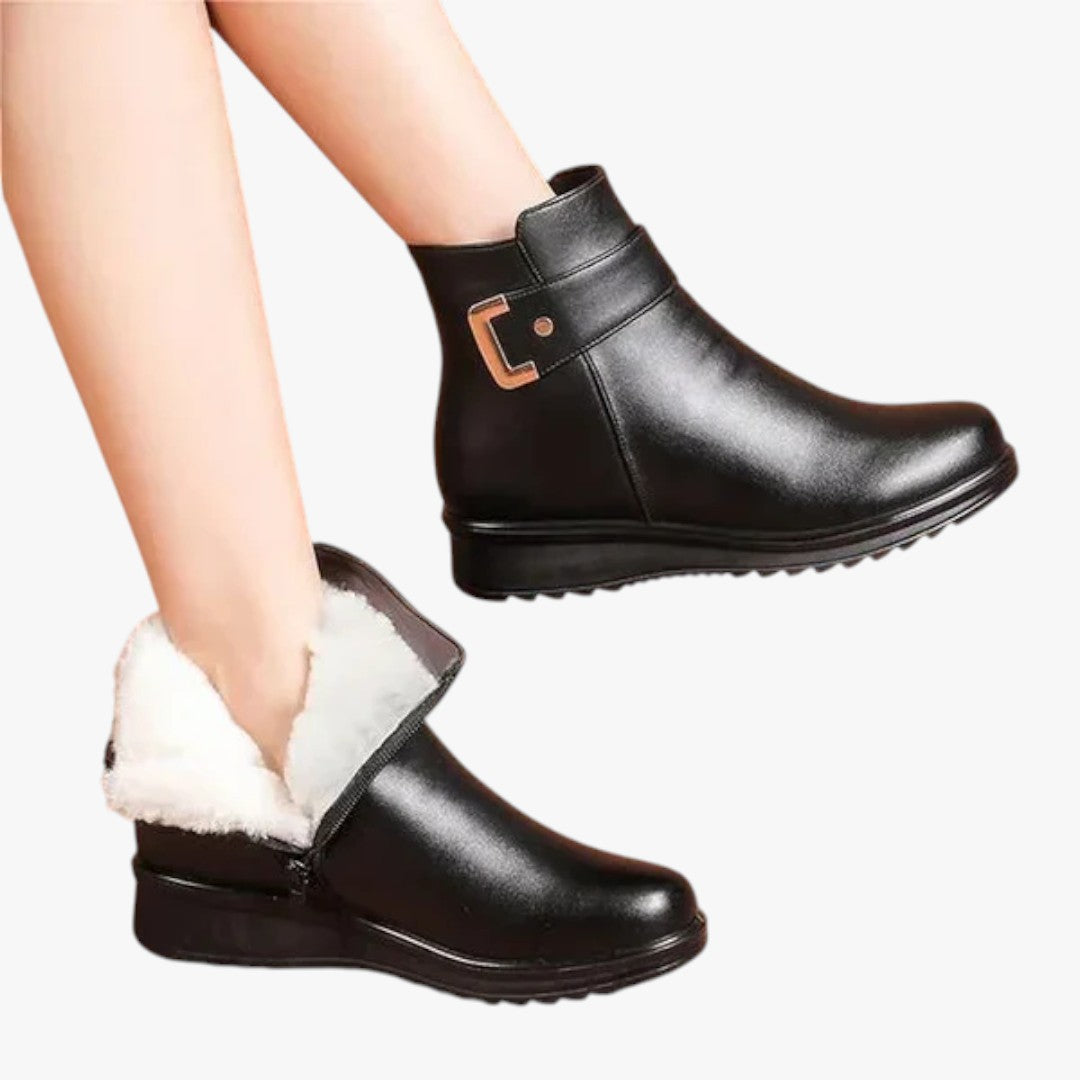 Damen-Stiefeletten mit Riemchen und Futter