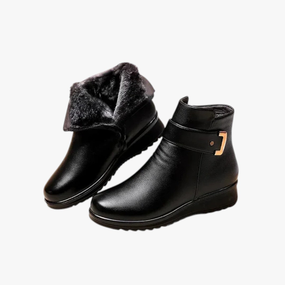 Damen-Stiefeletten mit Riemchen und Futter