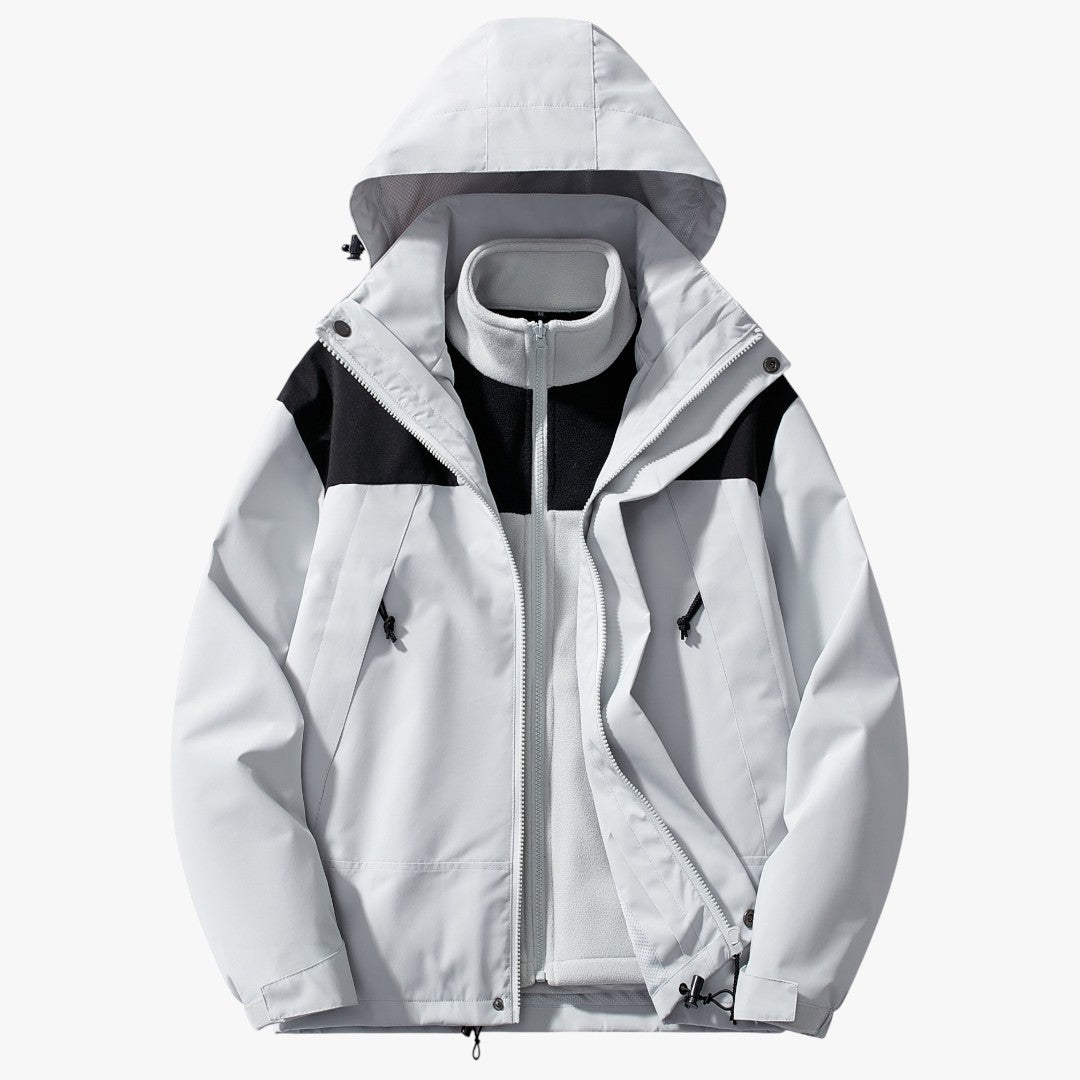 3-in-1 Winterjacke aus Fleece mit Kapuze für Damen | Kurz