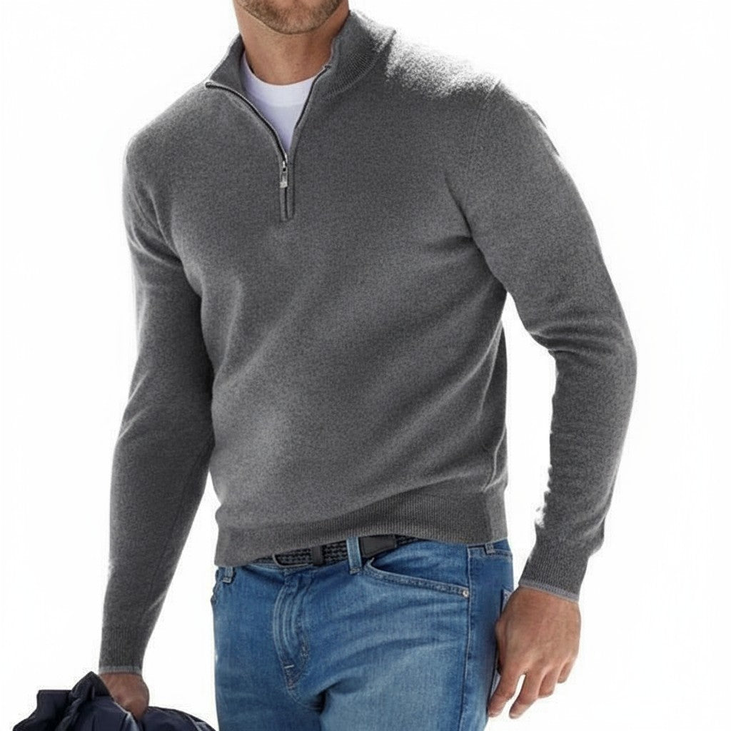 Herren Strickpullover mit Reißverschluss