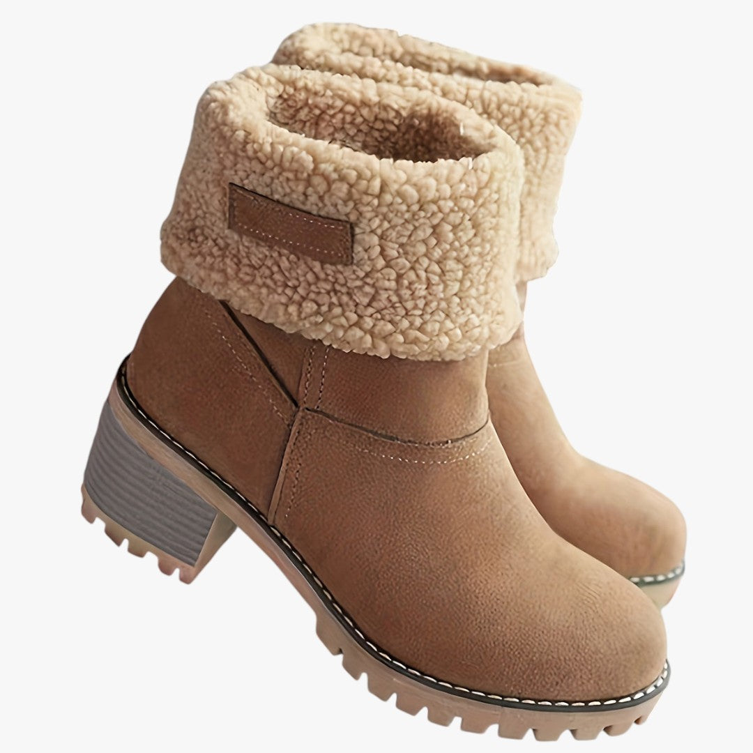 Damen Winterstiefel mit Futter und Absatz | Hohe Winterschuhe