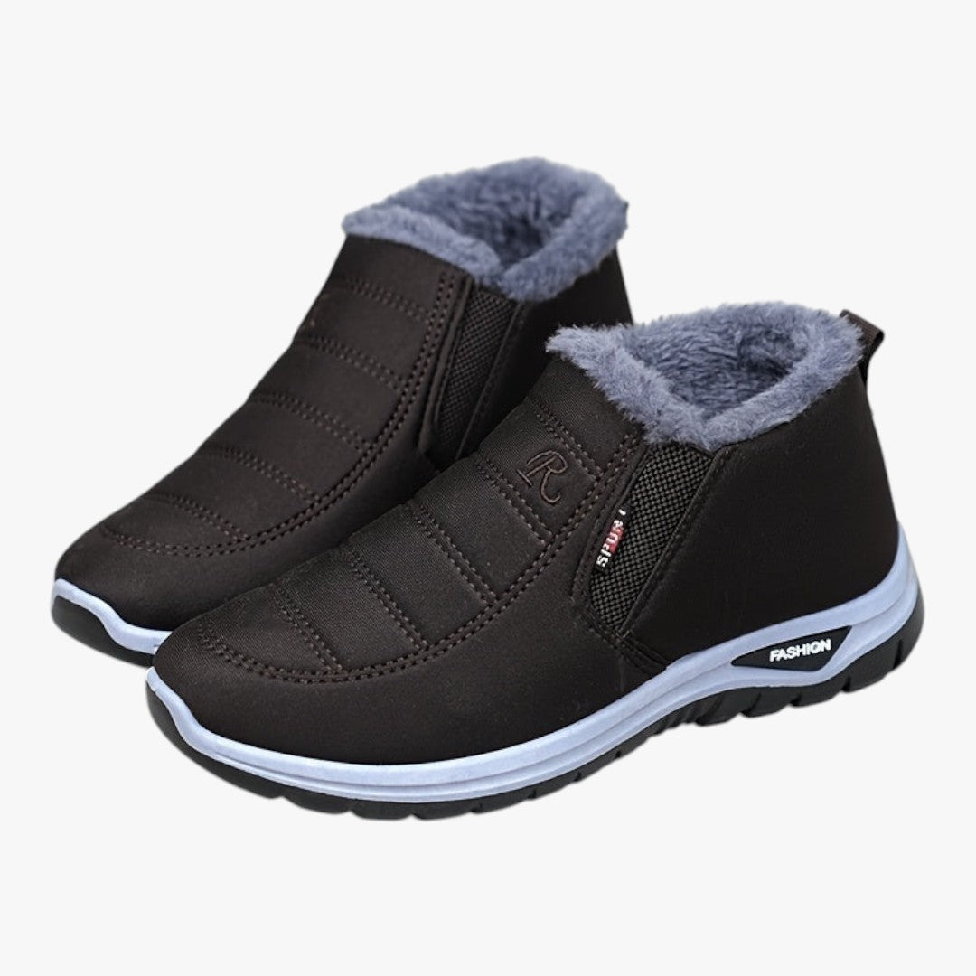 Herren Winterschuhe mit Futter und elastischen Seiteneinsätzen