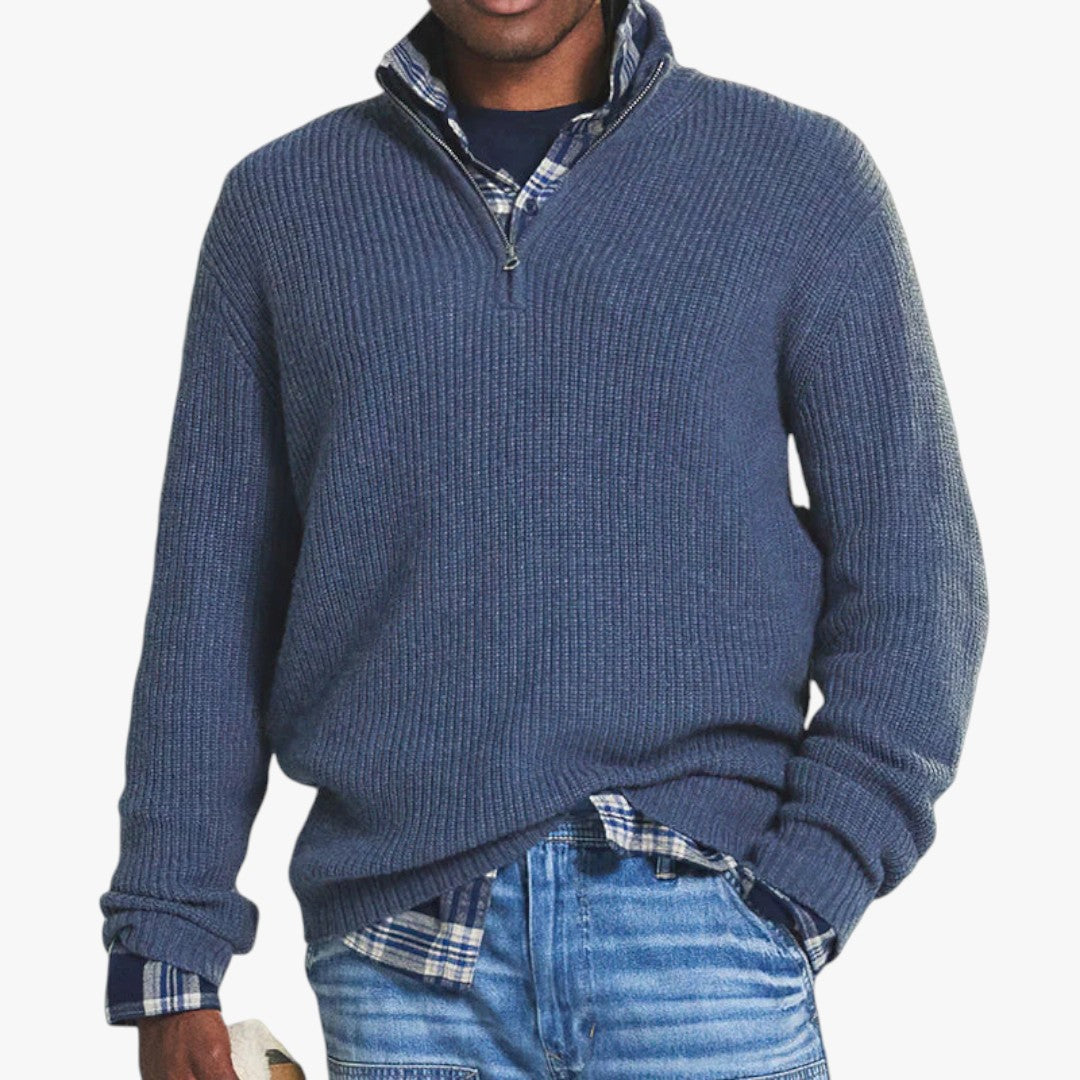 Herren Oversize Pullover mit Reißverschluss