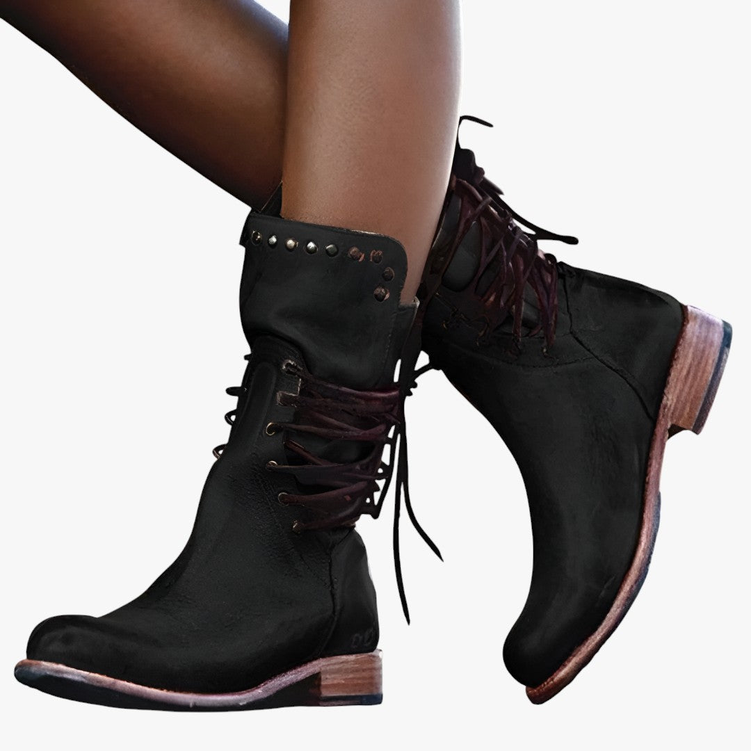Damen Winterstiefel | Hohe Schuhe mit Schnürung