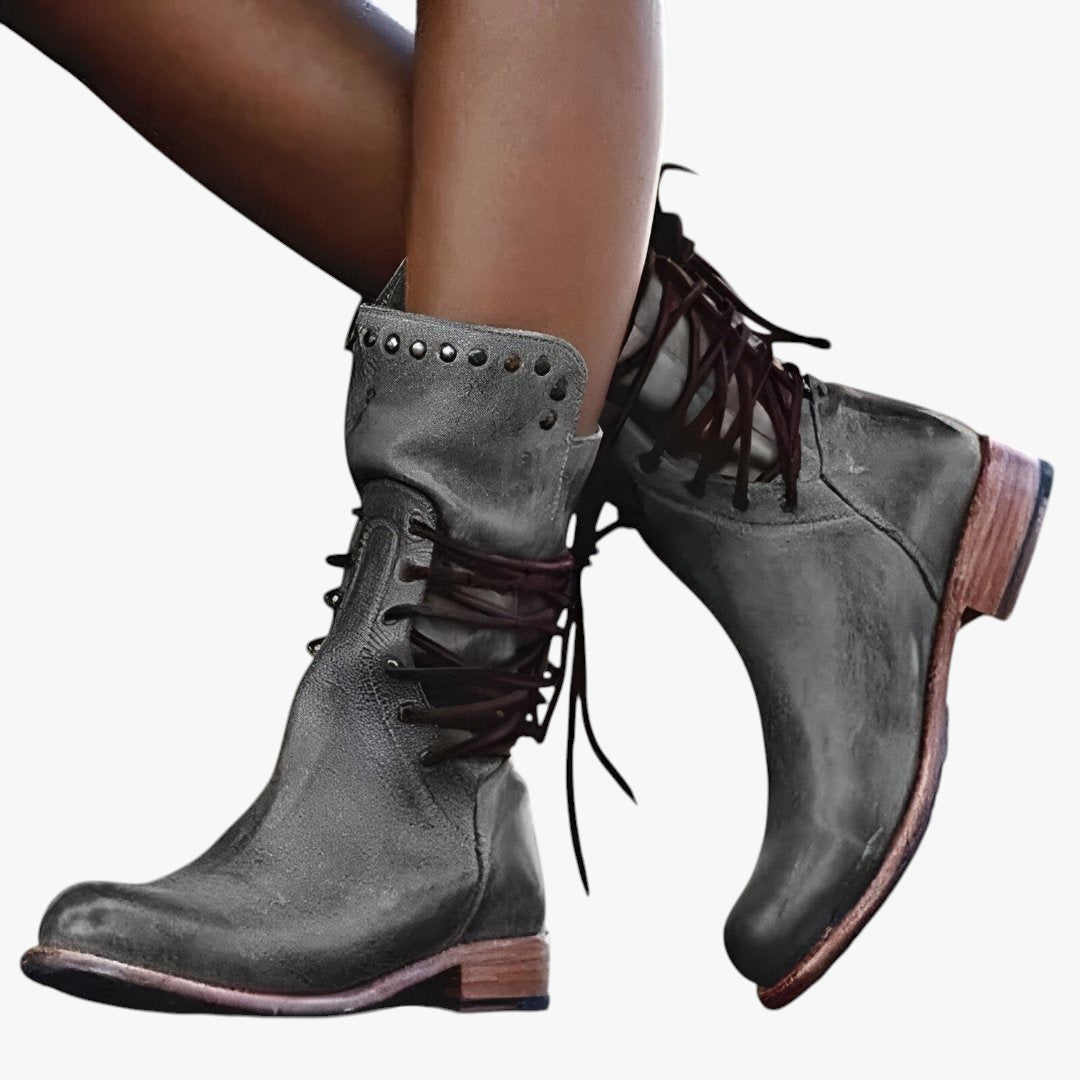 Damen Winterstiefel | Hohe Schuhe mit Schnürung