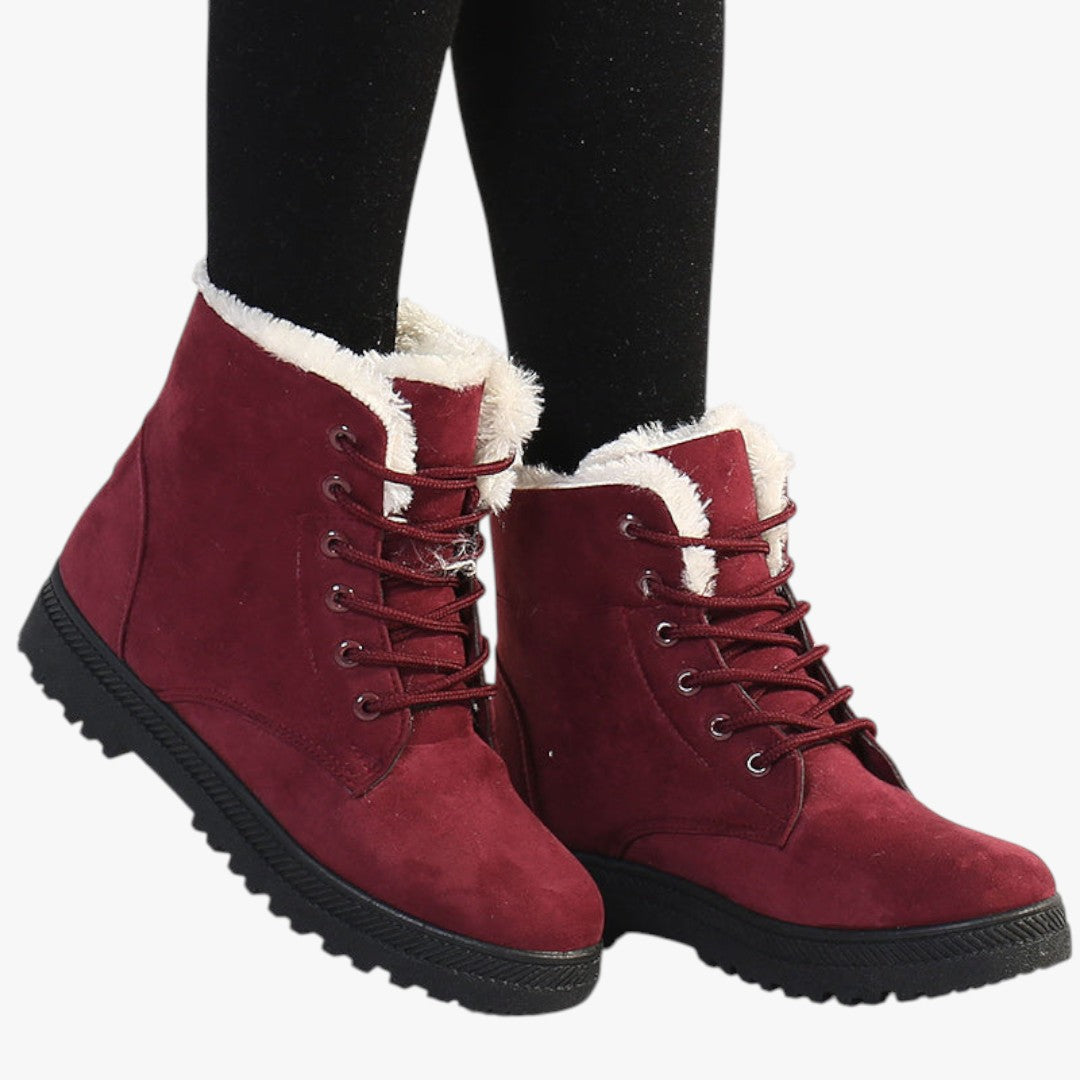 Gefütterte Damen Winterstiefel mit Schnürung | Hohe Schuhe