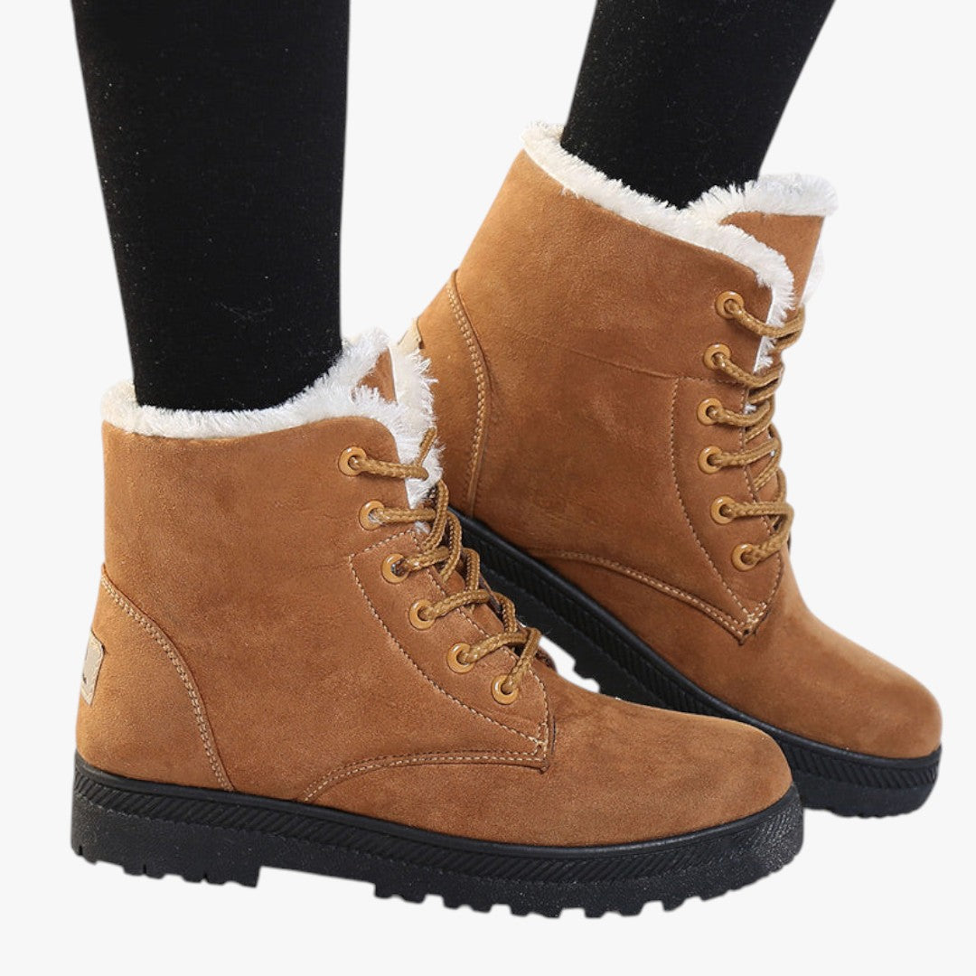 Gefütterte Damen Winterstiefel mit Schnürung | Hohe Schuhe