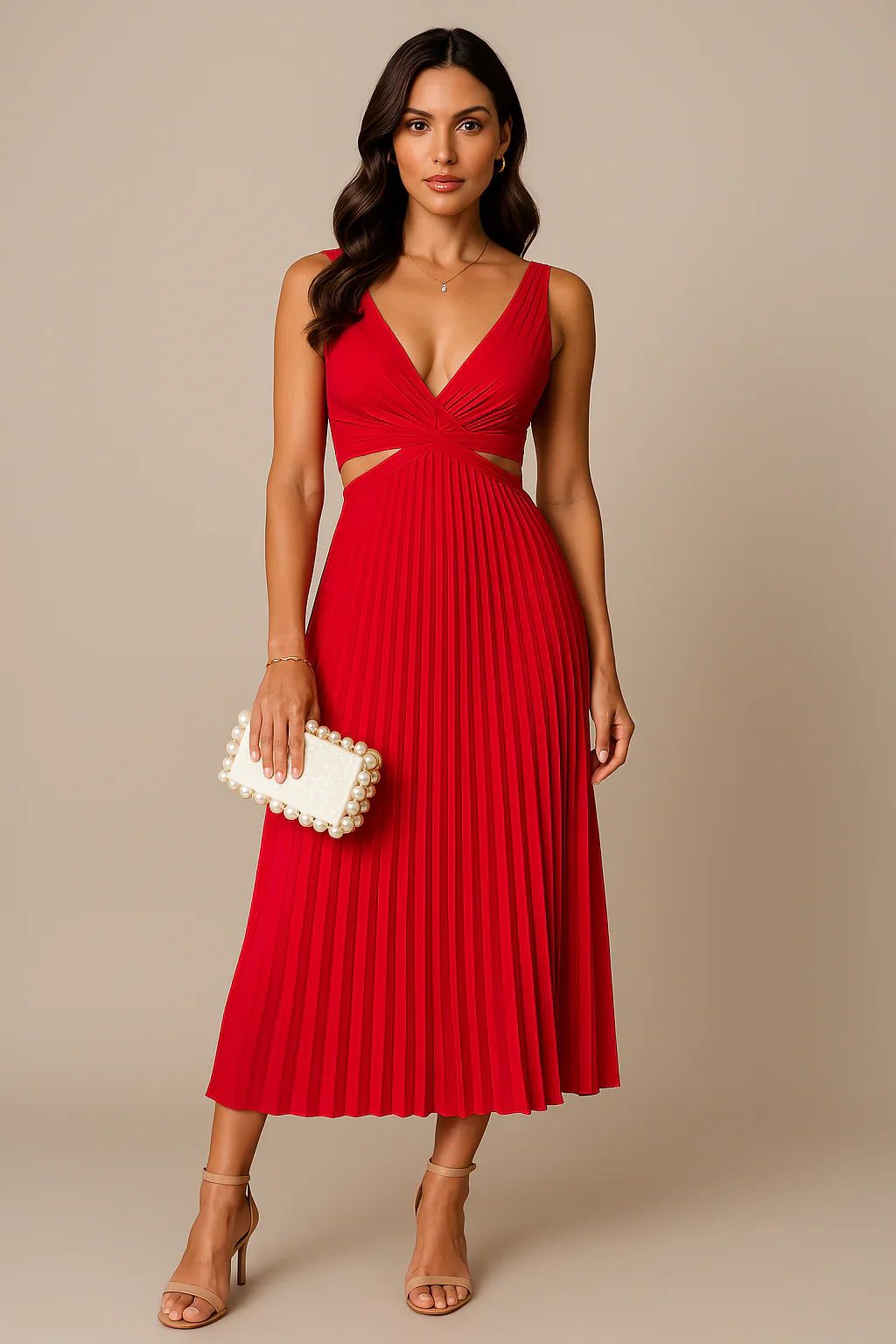 Damen Maxi Plissee Abendkleid | Elegant und Lang