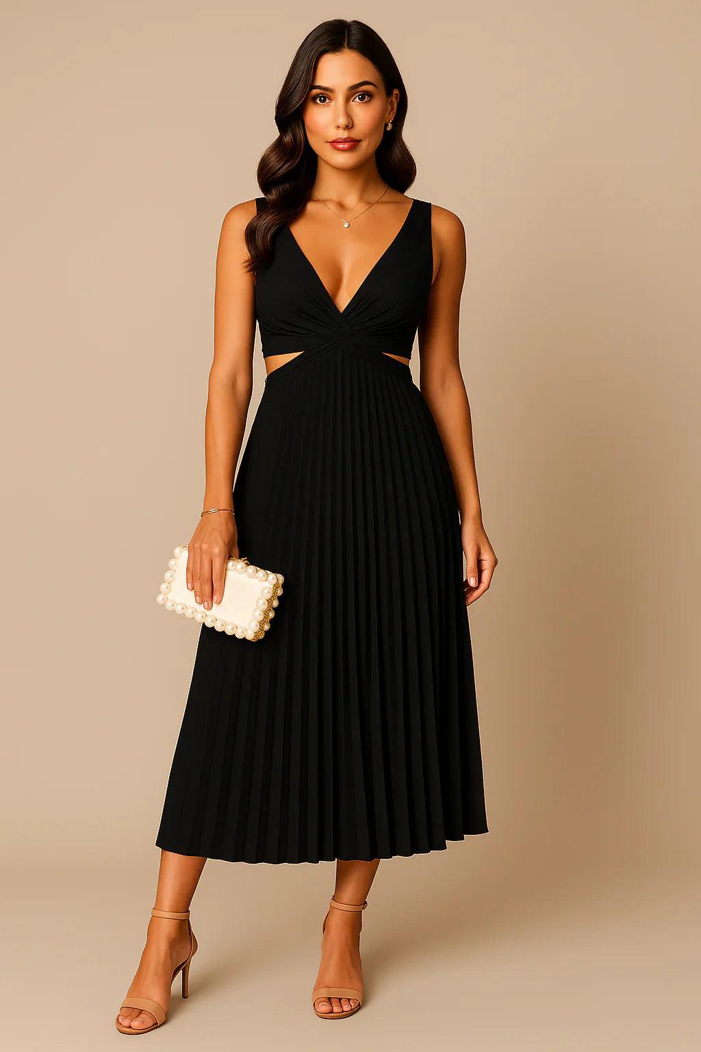 Damen Maxi Plissee Abendkleid | Elegant und Lang