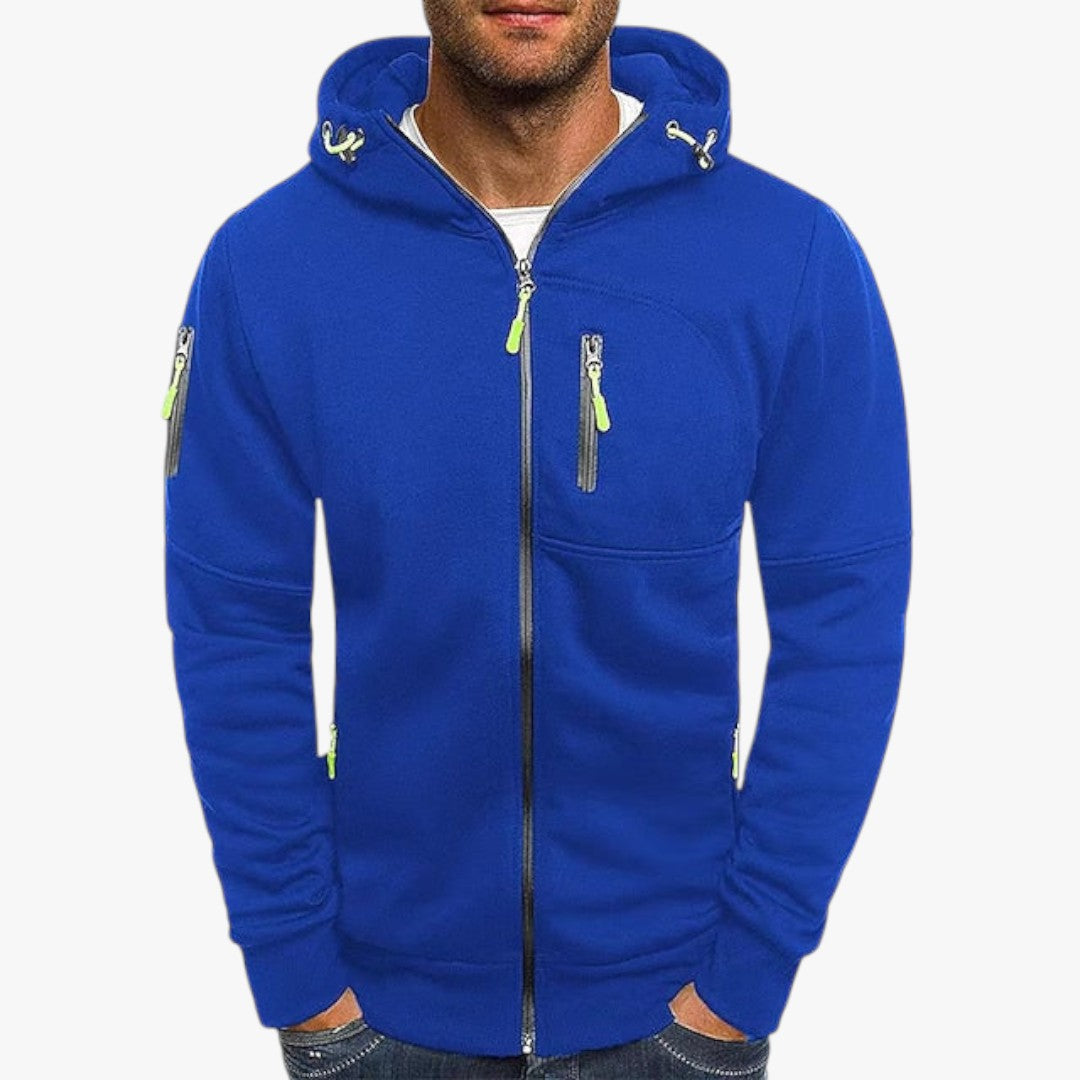 Herren Winterpullover mit Kapuze und Reißverschluss