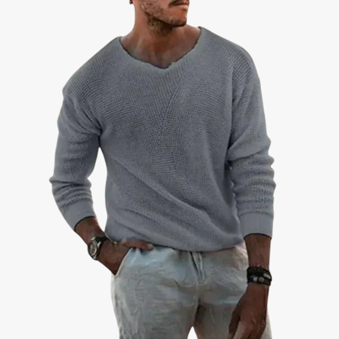 Herren Strickpullover mit weitem Hals