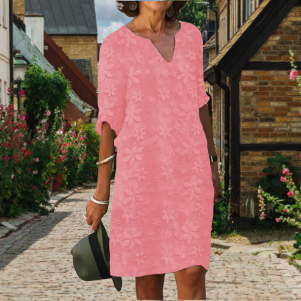 Elegantes Festliches Damenkleid Amber mit V-Ausschnitt-3