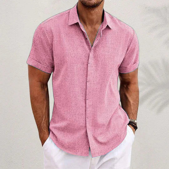 Herren Relaxed Sommer Hemd Leinen Stil