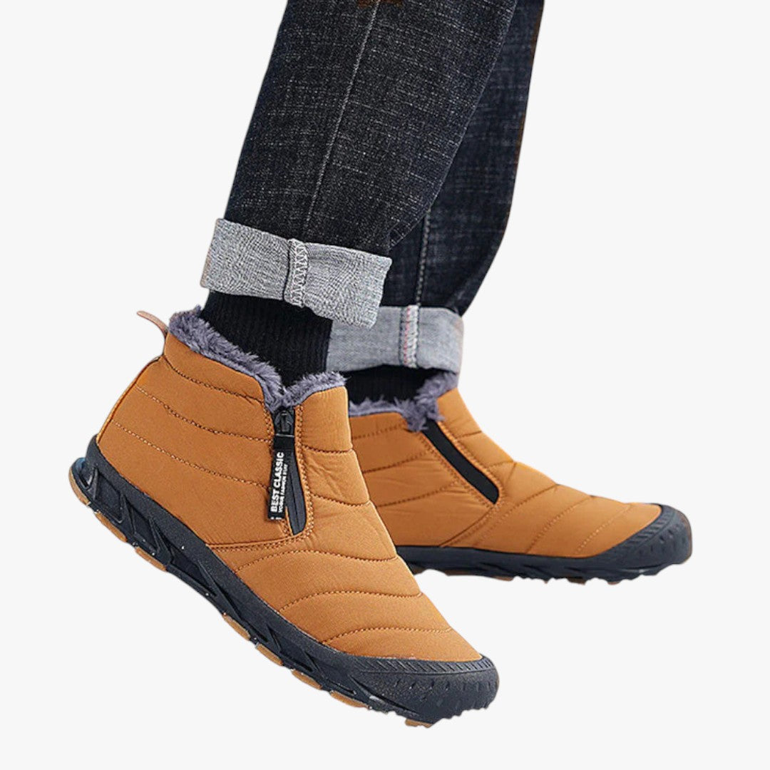 Gefütterte Herren Winterstiefel mit Reißverschluss