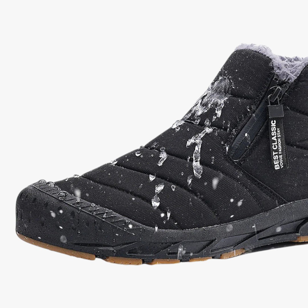 Gefütterte Herren Winterstiefel mit Reißverschluss