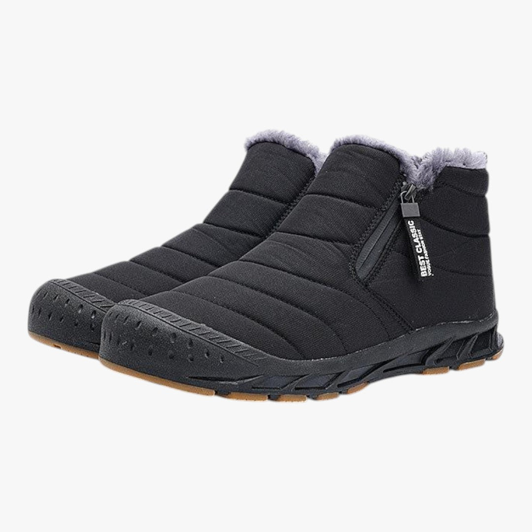 Gefütterte Herren Winterstiefel mit Reißverschluss