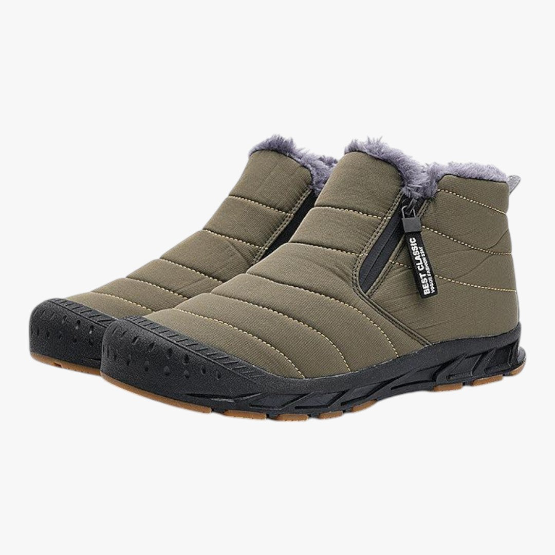Gefütterte Herren Winterstiefel mit Reißverschluss